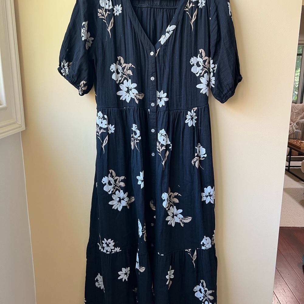 Sonoma Floral Black Dress | 100% Cotton